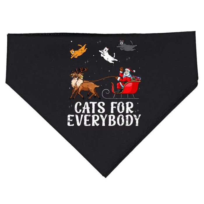 Cats For Everybody Christmas Cat Funny Xmas Santa USA-Made Doggie Bandana