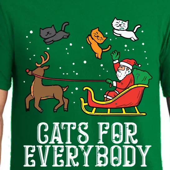 Cats For Everybody Christmas Cat Funny Xmas Women Santa Pajama Set