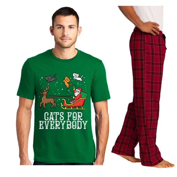 Cats For Everybody Christmas Cat Funny Xmas Women Santa Pajama Set