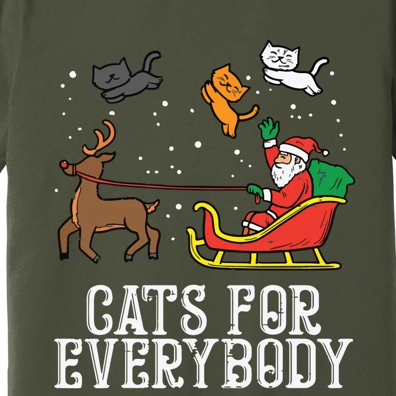 Cats For Everybody Christmas Cat Funny Xmas Women Santa Premium T-Shirt