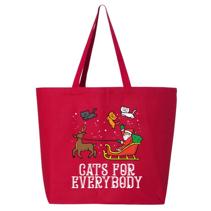 Cats For Everybody Christmas Cat Funny Xmas Women Santa 25L Jumbo Tote