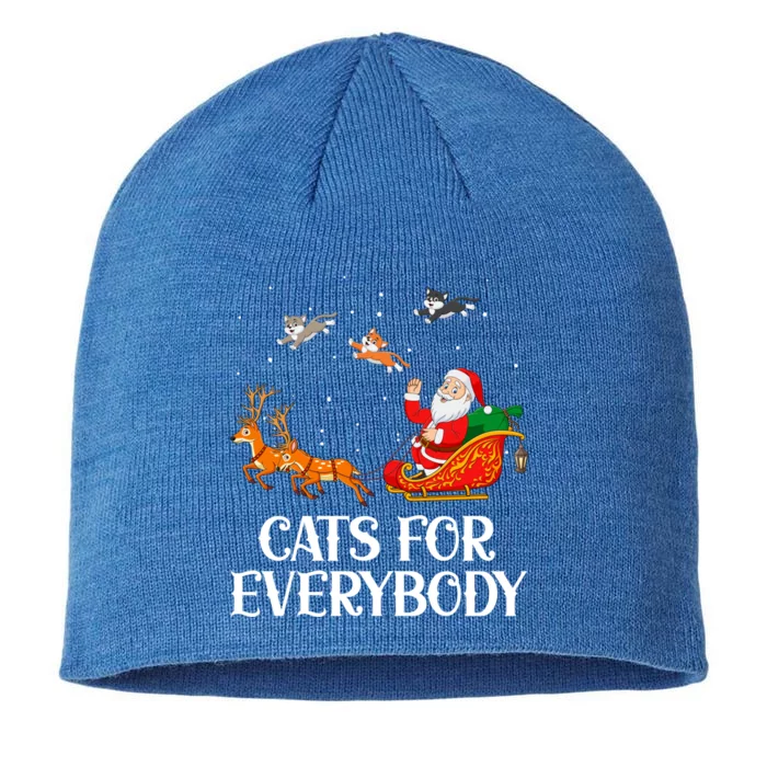 Cats For Everybody Santa Christmas Cat Funny Xmas Cute Gift 8 1/2in Sustainable Knit Beanie