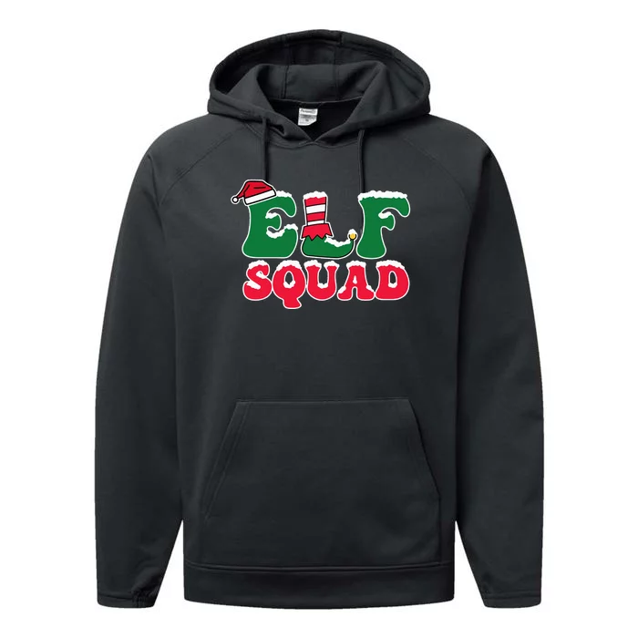 Cute Funny Elf Squad Christmas Seasonal Performance Fleece Hoodie