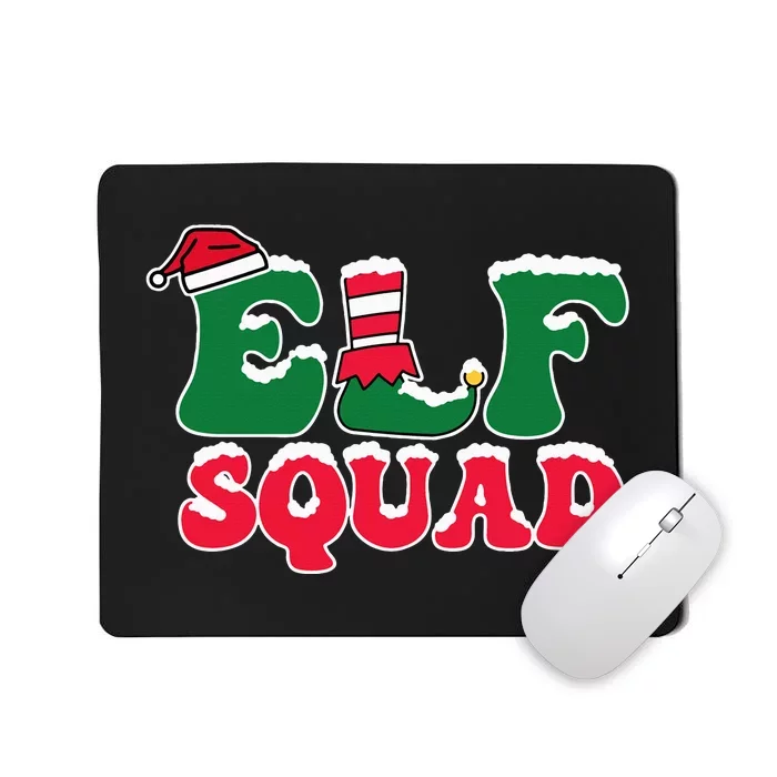 Cute Funny Elf Squad Christmas Seasonal Mousepad