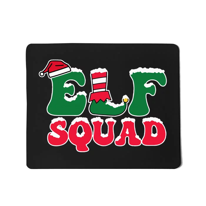 Cute Funny Elf Squad Christmas Seasonal Mousepad