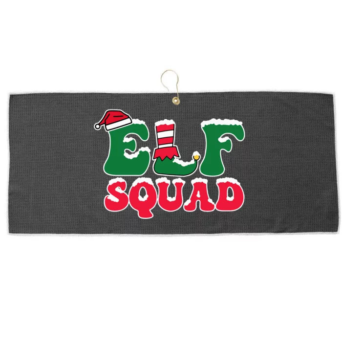 Cute Funny Elf Squad Christmas Seasonal Large Microfiber Waffle Golf Towel