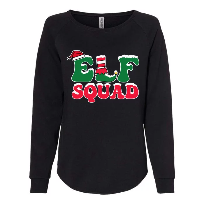 Cute Funny Elf Squad Christmas Seasonal Womens California Wash Sweatshirt