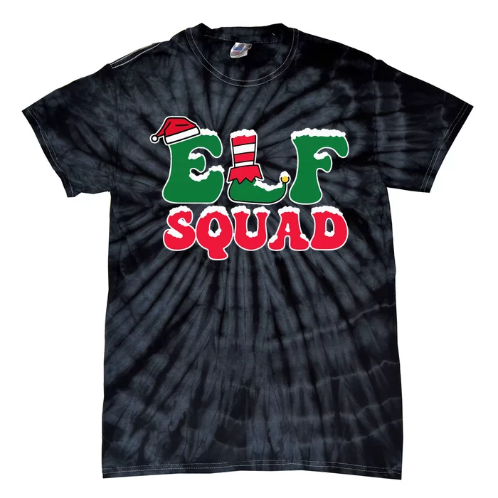 Cute Funny Elf Squad Christmas Seasonal Tie-Dye T-Shirt