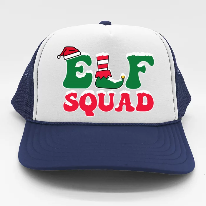 Cute Funny Elf Squad Christmas Seasonal Trucker Hat