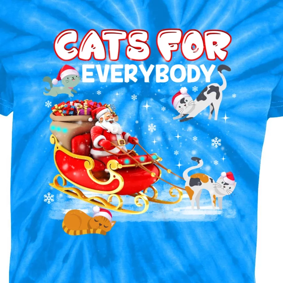 Cats For Everybody Cat Christmas Ugly Christmas Meaningful Gift Kids Tie-Dye T-Shirt