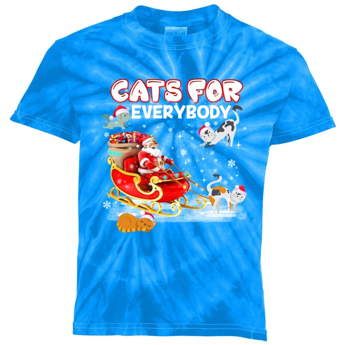 Cats For Everybody Cat Christmas Ugly Christmas Meaningful Gift Kids Tie-Dye T-Shirt