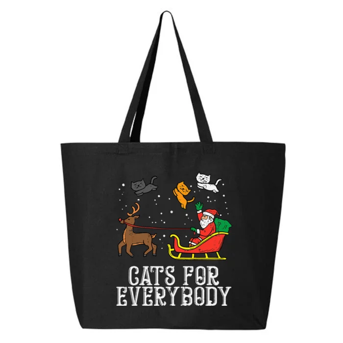 Cats For Everybody Christmas Cat Funny Xmas 25L Jumbo Tote