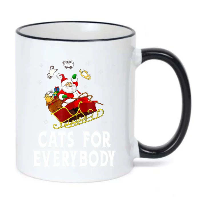 Cats For Everybody Christmas Cat Funny Xmas Women Santa Black Color Changing Mug