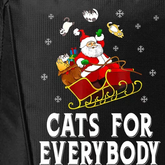 Cats For Everybody Christmas Cat Funny Xmas Women Santa City Backpack