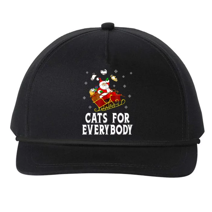 Cats For Everybody Christmas Cat Funny Xmas Women Santa Snapback Five-Panel Rope Hat