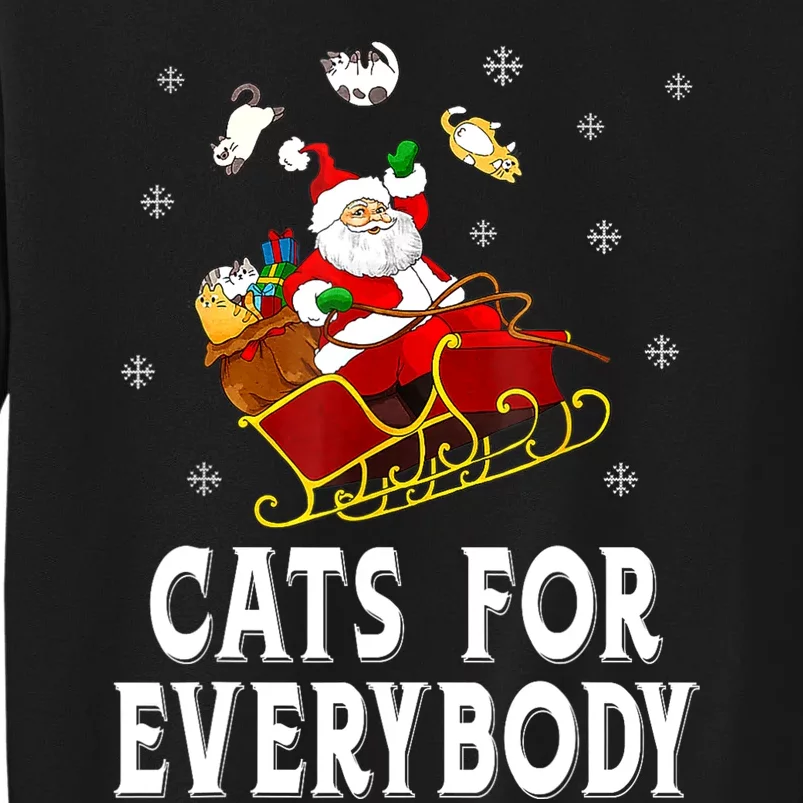 Cats For Everybody Christmas Cat Funny Xmas Women Santa Tall Sweatshirt