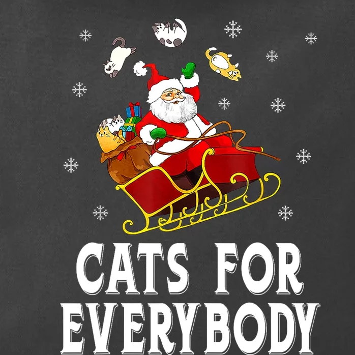 Cats For Everybody Christmas Cat Funny Xmas Women Santa Zip Tote Bag