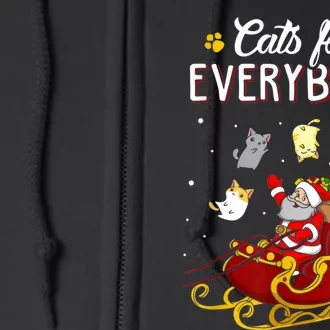 Cats For Everybody Ugly Christmas Cat Funny Xmas Full Zip Hoodie