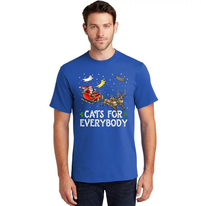 Cats For Everybody Christmas Cat Funny Xmas Santa Gift Tall T-Shirt