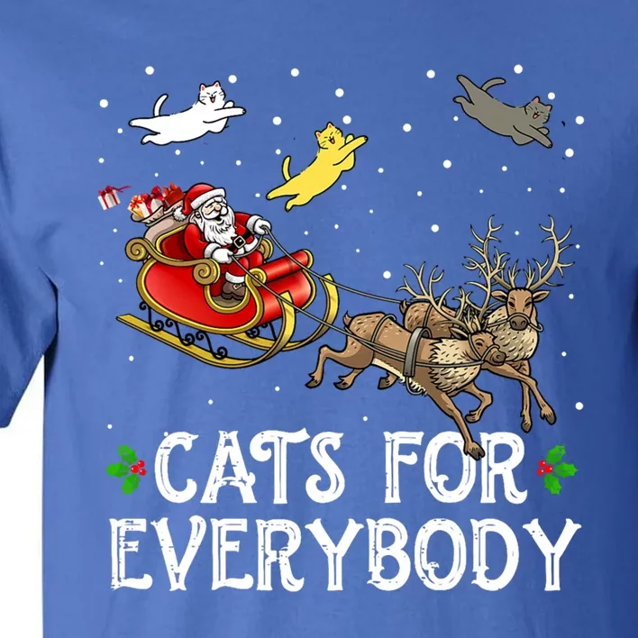 Cats For Everybody Christmas Cat Funny Xmas Santa Gift Tall T-Shirt