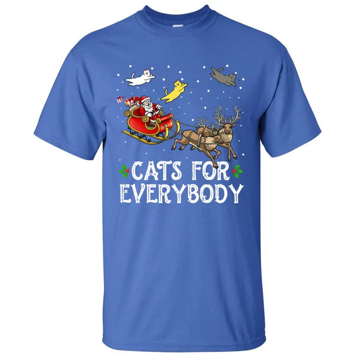 Cats For Everybody Christmas Cat Funny Xmas Santa Gift Tall T-Shirt