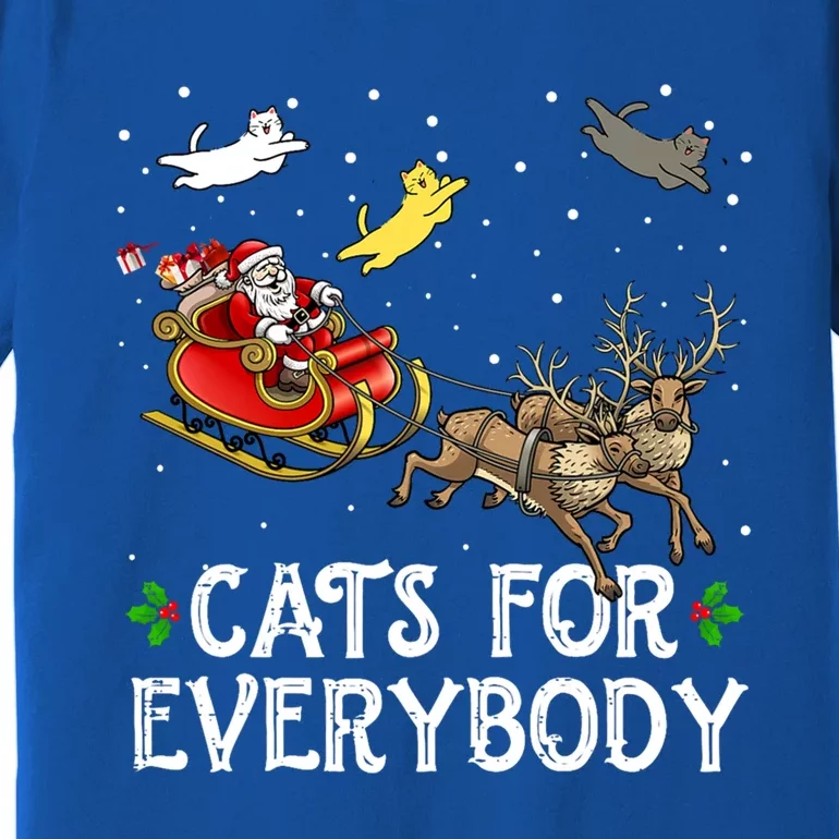 Cats For Everybody Christmas Cat Funny Xmas Santa Gift Premium T-Shirt