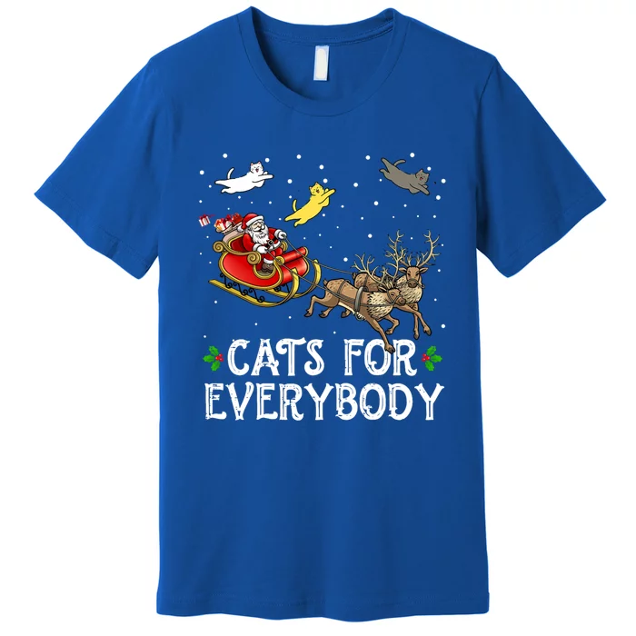 Cats For Everybody Christmas Cat Funny Xmas Santa Gift Premium T-Shirt