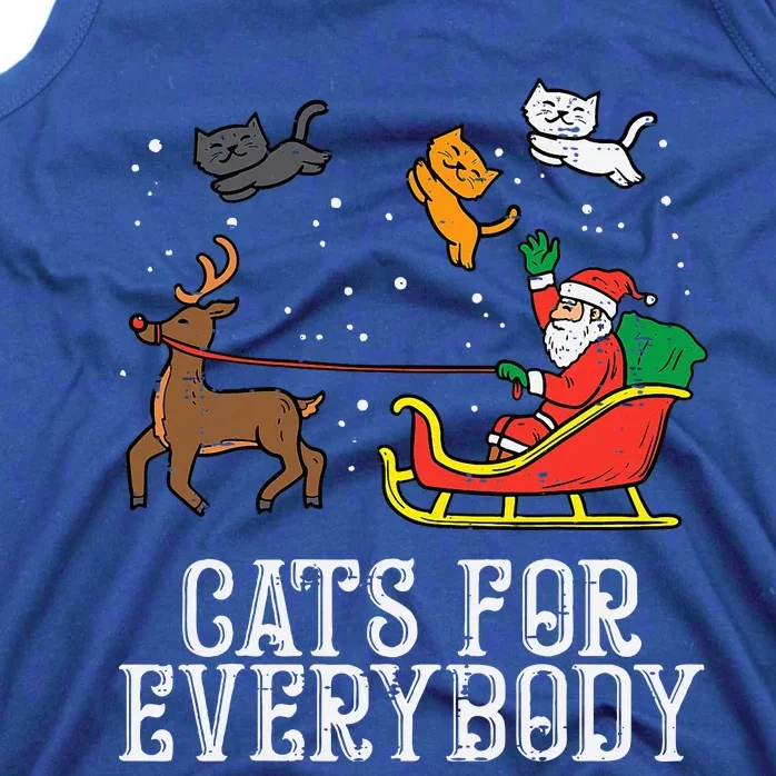 Cats For Everybody Christmas Cat Funny Xmas Santa Tank Top