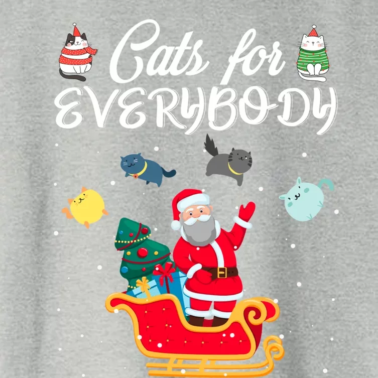 Cats For Everybody Christmas Cat Santa Claus Sleigh Lover Meaningful Gift Women's Crop Top Tee