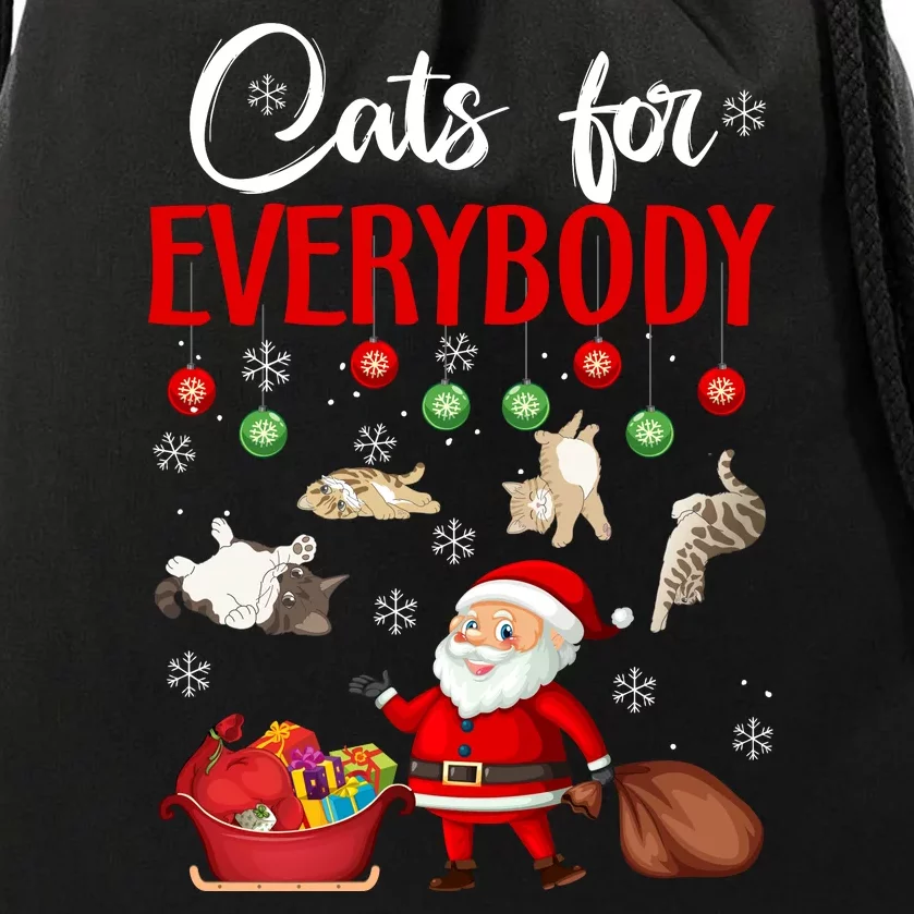 Cats For Everybody Christmas Cute Cat Lover Ugly Sweater Drawstring Bag