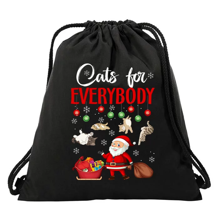 Cats For Everybody Christmas Cute Cat Lover Ugly Sweater Drawstring Bag