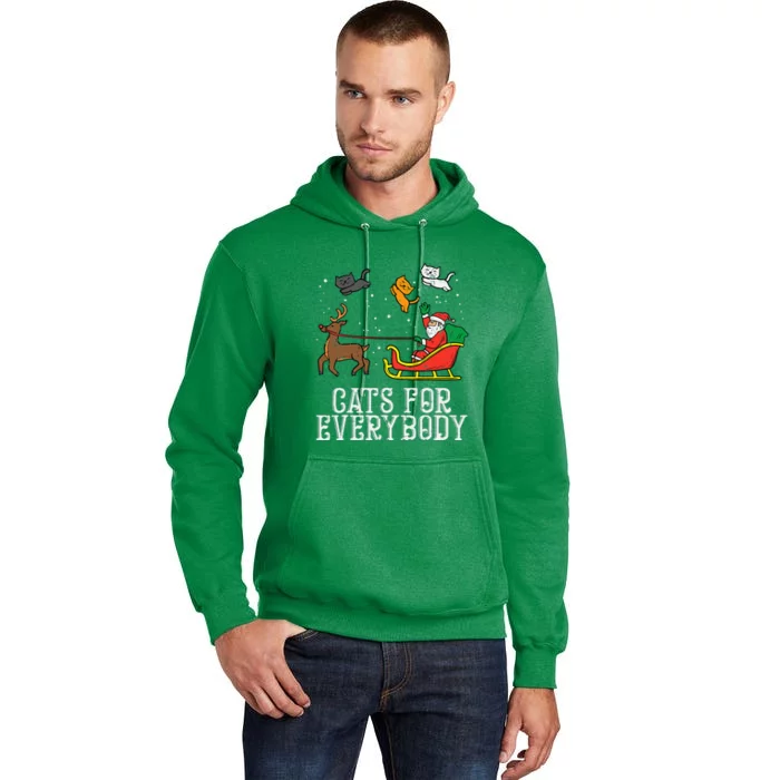 Cats For Everybody Christmas Cat Funny Xmas Santa Tall Hoodie