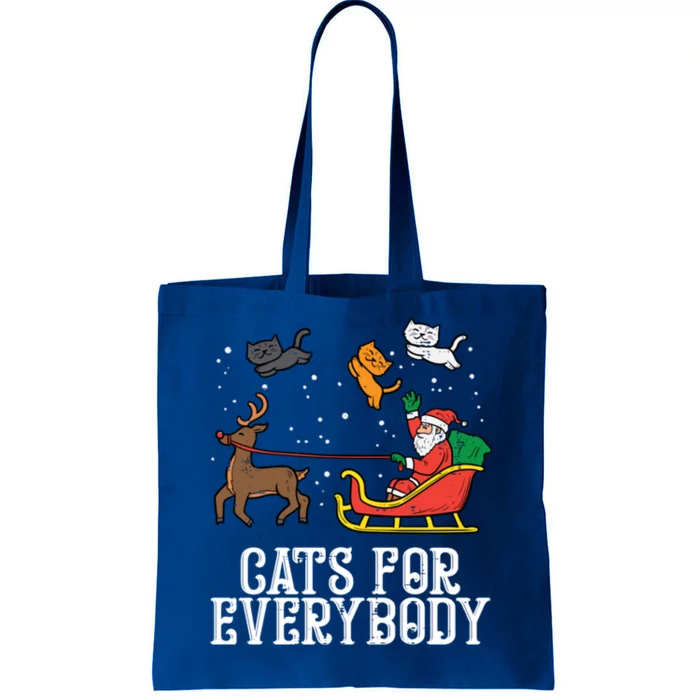 Cats For Everybody Christmas Cute Cat Lover Xmas Pajamas Gift Tote Bag