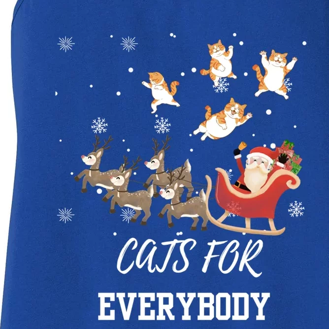 Cats For Everybody Xmas Christmas Funny Santa Gift Women's Racerback Tank