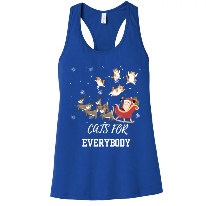 Cats For Everybody Xmas Christmas Funny Santa Gift Women's Racerback Tank