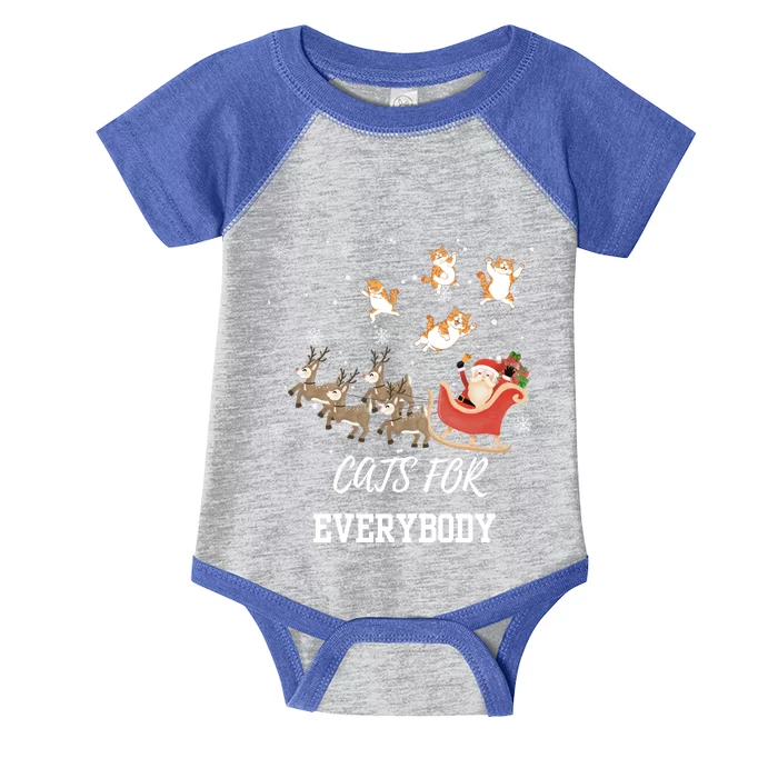 Cats For Everybody Xmas Christmas Funny Santa Gift Infant Baby Jersey Bodysuit