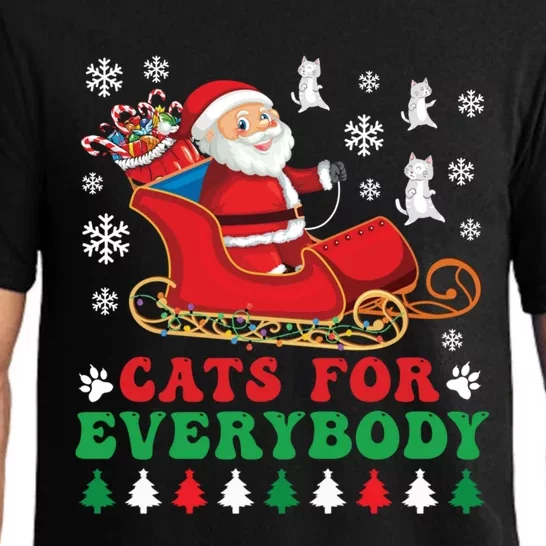 Cats For Everybody Funny Christmas Santa Cat Lovers Great Gift Pajama Set