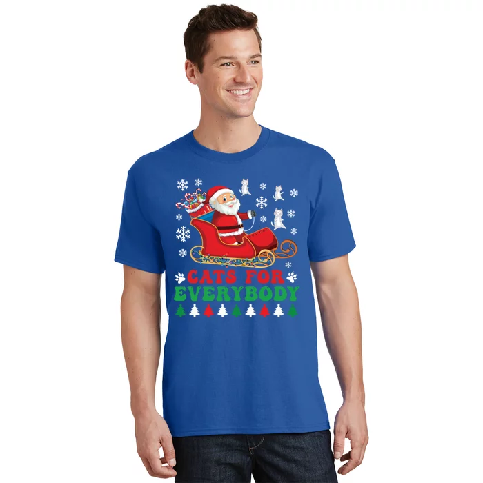 Cats For Everybody Funny Christmas Santa Cat Lovers Great Gift T-Shirt