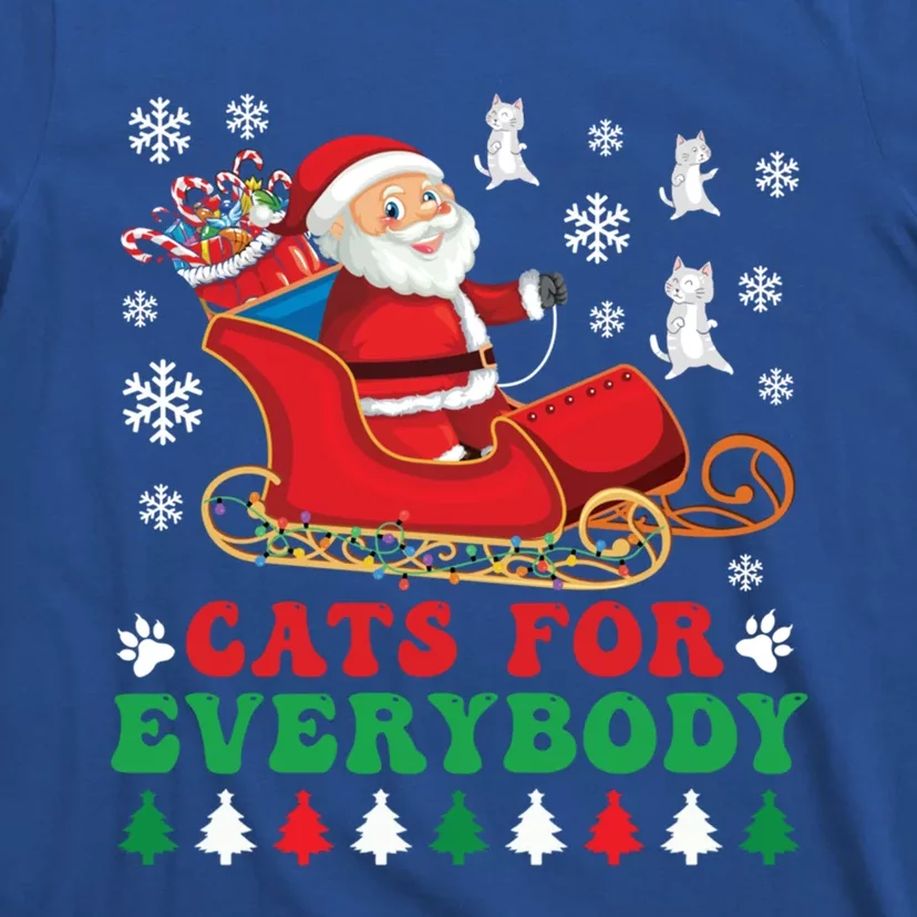 Cats For Everybody Funny Christmas Santa Cat Lovers Great Gift T-Shirt