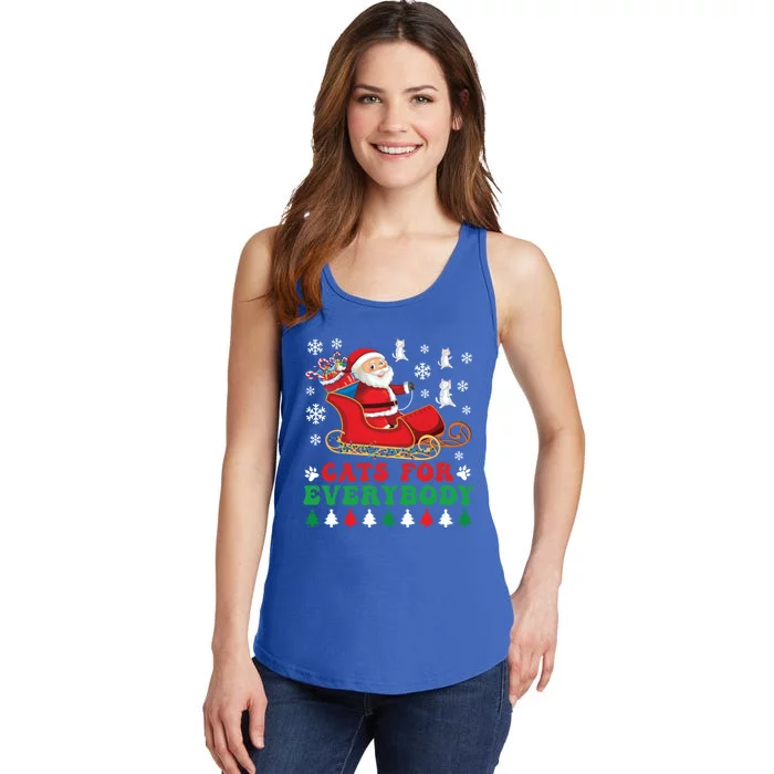 Cats For Everybody Funny Christmas Santa Cat Lovers Great Gift Ladies Essential Tank