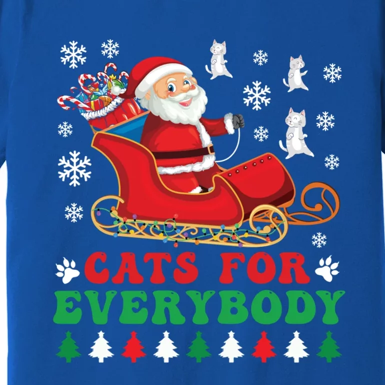 Cats For Everybody Funny Christmas Santa Cat Lovers Great Gift Premium T-Shirt