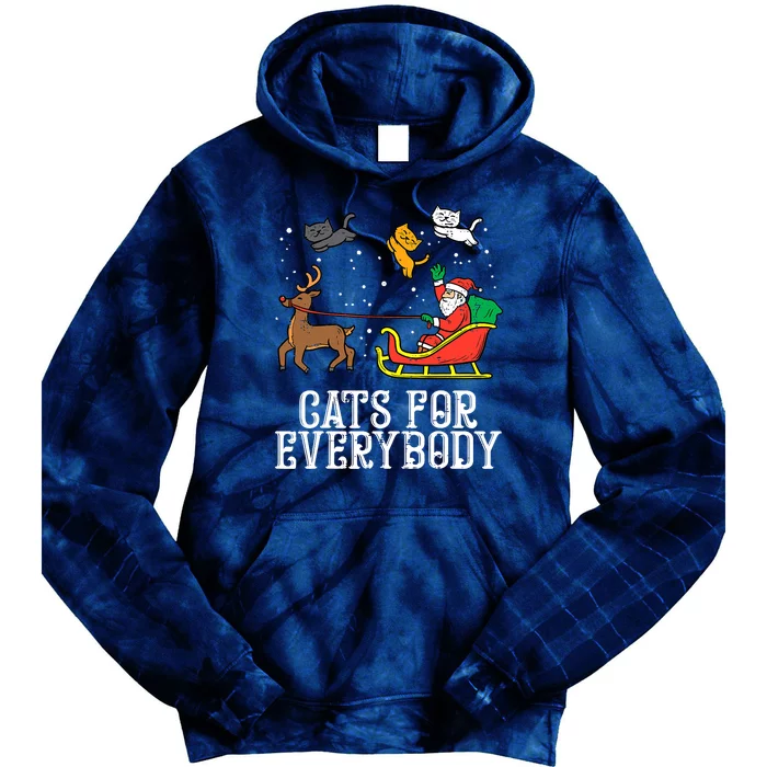 Cats For Everybody Christmas Ugly Sweater Tie Dye Hoodie