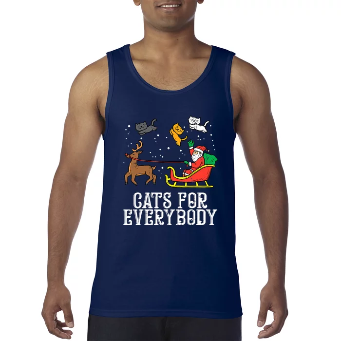 Cats For Everybody Christmas Ugly Sweater Tank Top