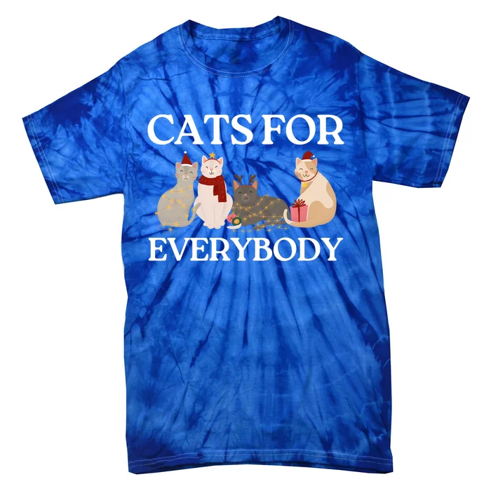 Cats For Everybody Santa Hat Kitties Merry Christmas Costume Gift Tie-Dye T-Shirt