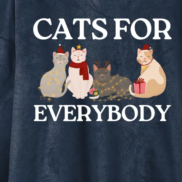 Cats For Everybody Santa Hat Kitties Merry Christmas Costume Gift Hooded Wearable Blanket