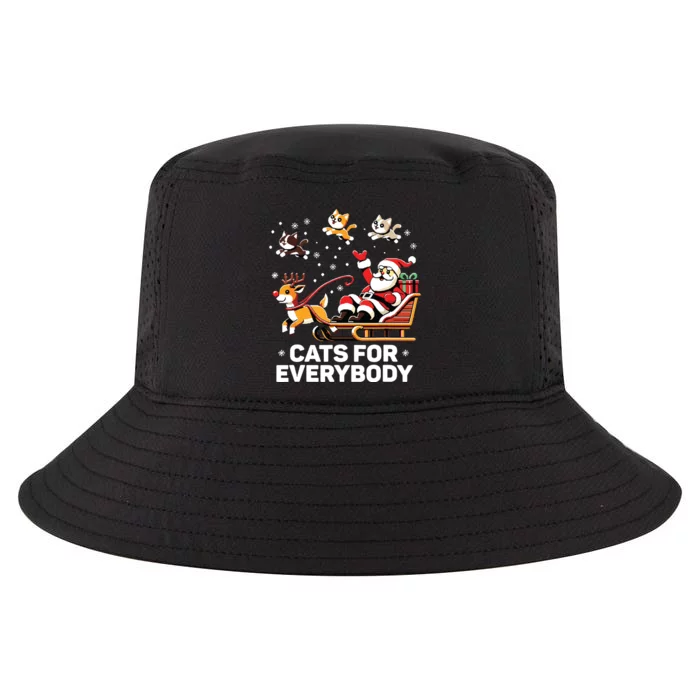 Cats For Everybody Funny Christmas Cat Xmas Women Santa Cool Comfort Performance Bucket Hat