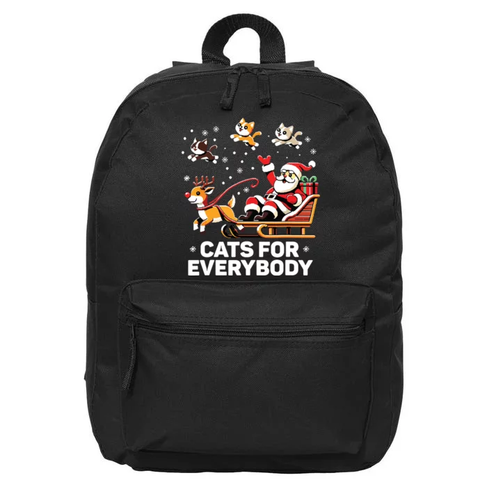 Cats For Everybody Funny Christmas Cat Xmas Women Santa 16 in Basic Backpack