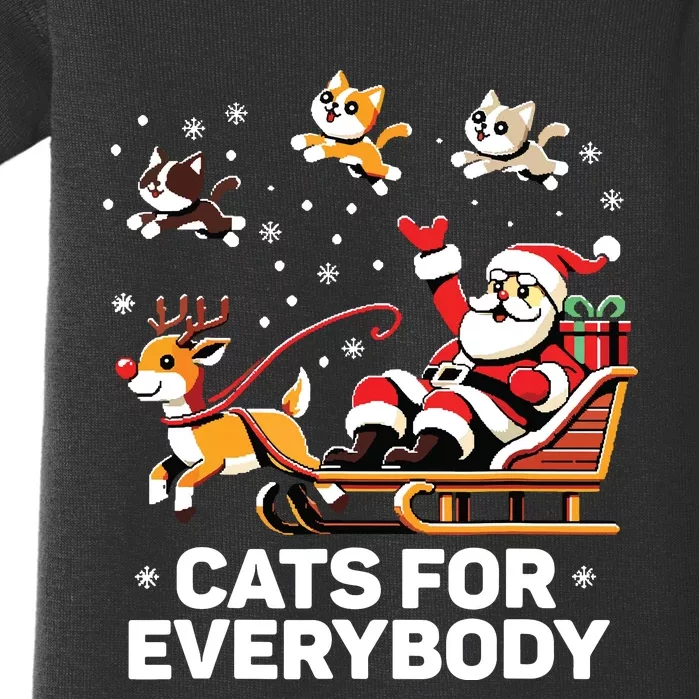 Cats For Everybody Funny Christmas Cat Xmas Women Santa Baby Bodysuit