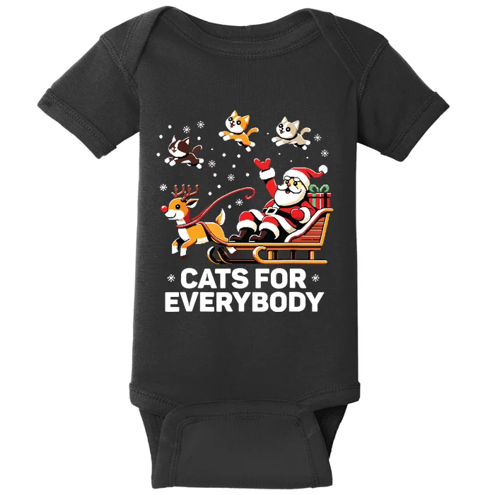 Cats For Everybody Funny Christmas Cat Xmas Women Santa Baby Bodysuit