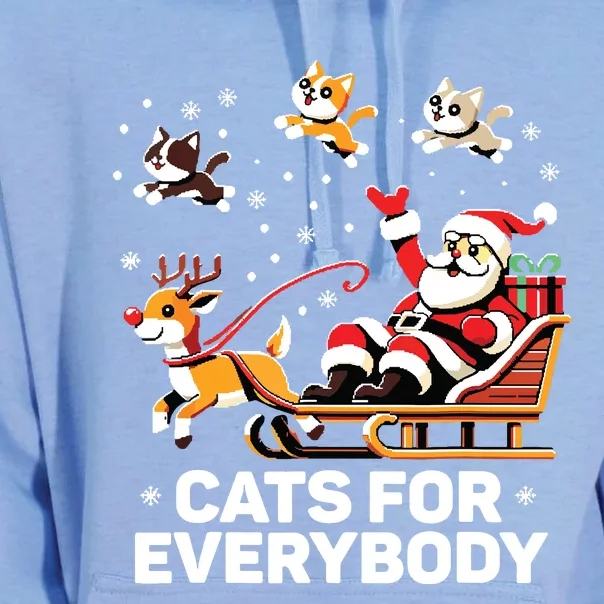 Cats For Everybody Funny Christmas Cat Xmas Women Santa Unisex Surf Hoodie